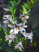 White Lilies, Tracy Harris Watercolor Artist