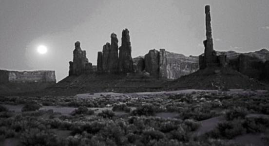 Full moon shines on the Three Sisters, Monument Valley Tribal Park, Navajo Nation, Utah, Photo by Patricia Grady Cox