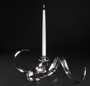 Hand forged sterling silver candelabra by Kevin O'Dwyer.