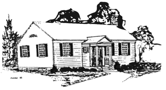 Drawing of the Jordan Park House, Waterford, Connecticut