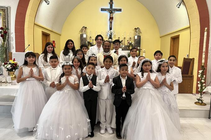 First communion dress with our lady clearance of guadalupe