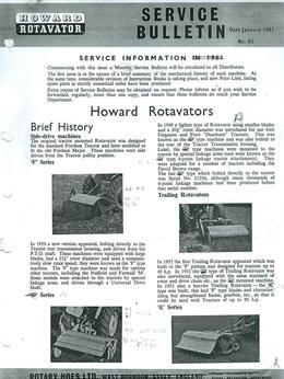 Howard Service Bulletin