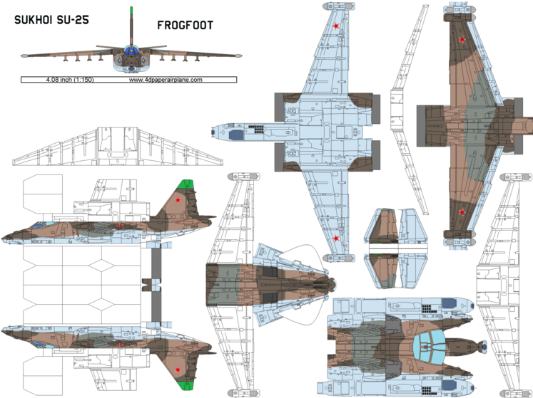 4D model template of Sukhoi Su-25 Frogfoot