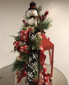 Snowman Holiday Christmas Lantern Swag