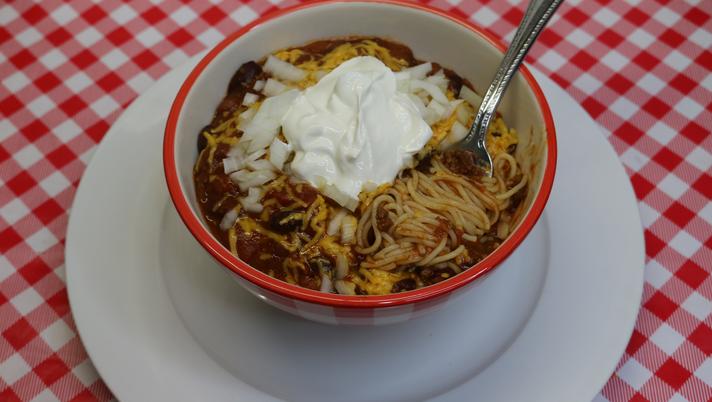 Chili Spaghetti, Leftover Makeover Recipe, Noreen's Kitchen