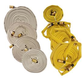 Forestry Grade Lay Flat Fire Hose with Garden Thread, YELLOW, WHITE 250 PSI