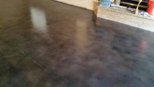 decorative stamped concrete stained brown