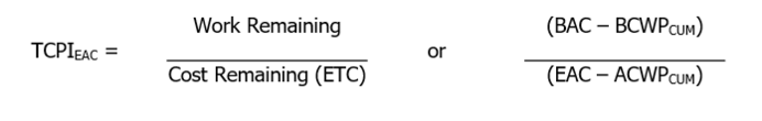 TCPI formula and TCPI EAC formula