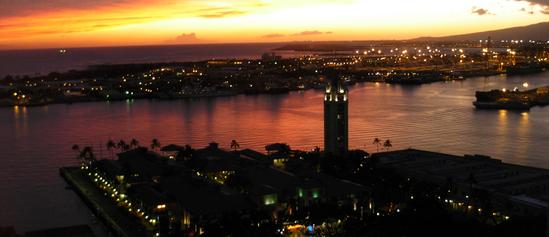 J Stephen Street Aloha Tower Sunset