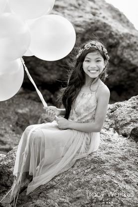 girl with balloons