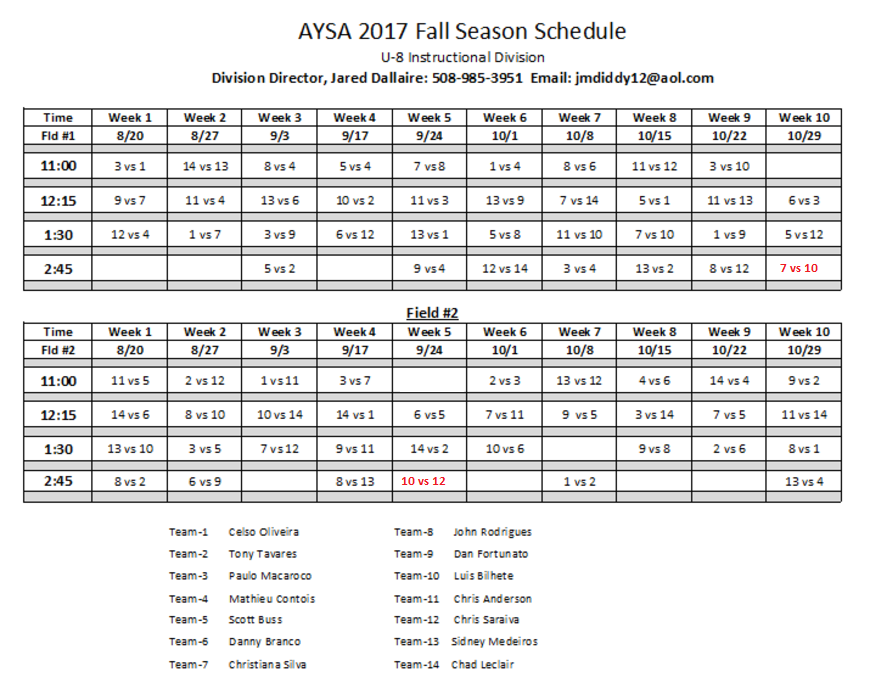schedules