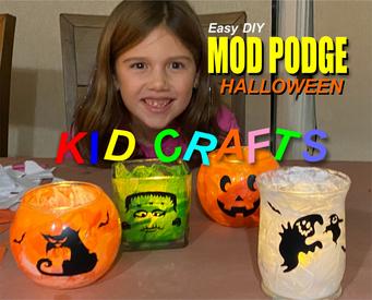 Easy DIY Halloween Mod Podge Table Lantern Kid Crafts