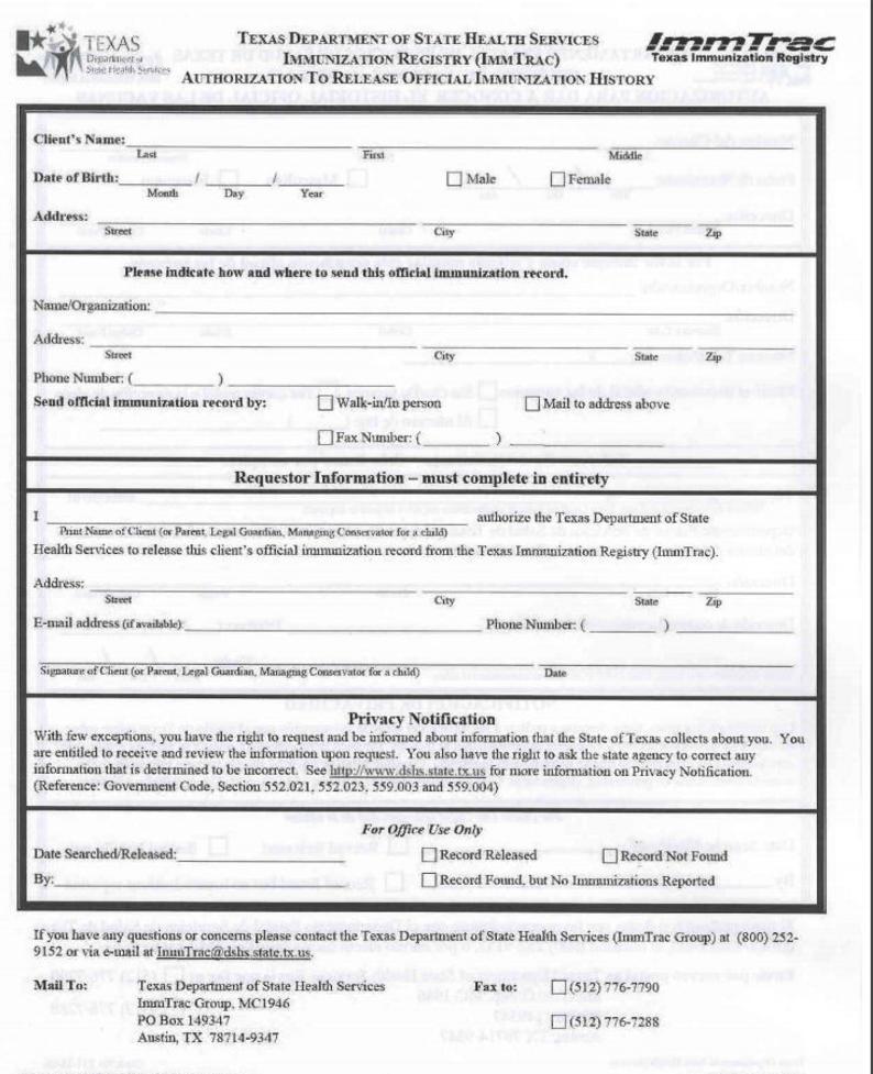 Immunization Registry