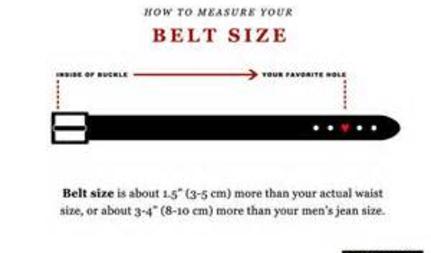 Gun Dress Belt Size Chart