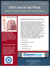 0815 -3 Diagnosis of Pulmonary Embolism (written by Gabriella Pinto, MSIV)