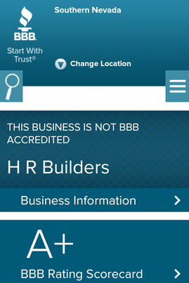 our BBB +A Ratings as a General Contractor