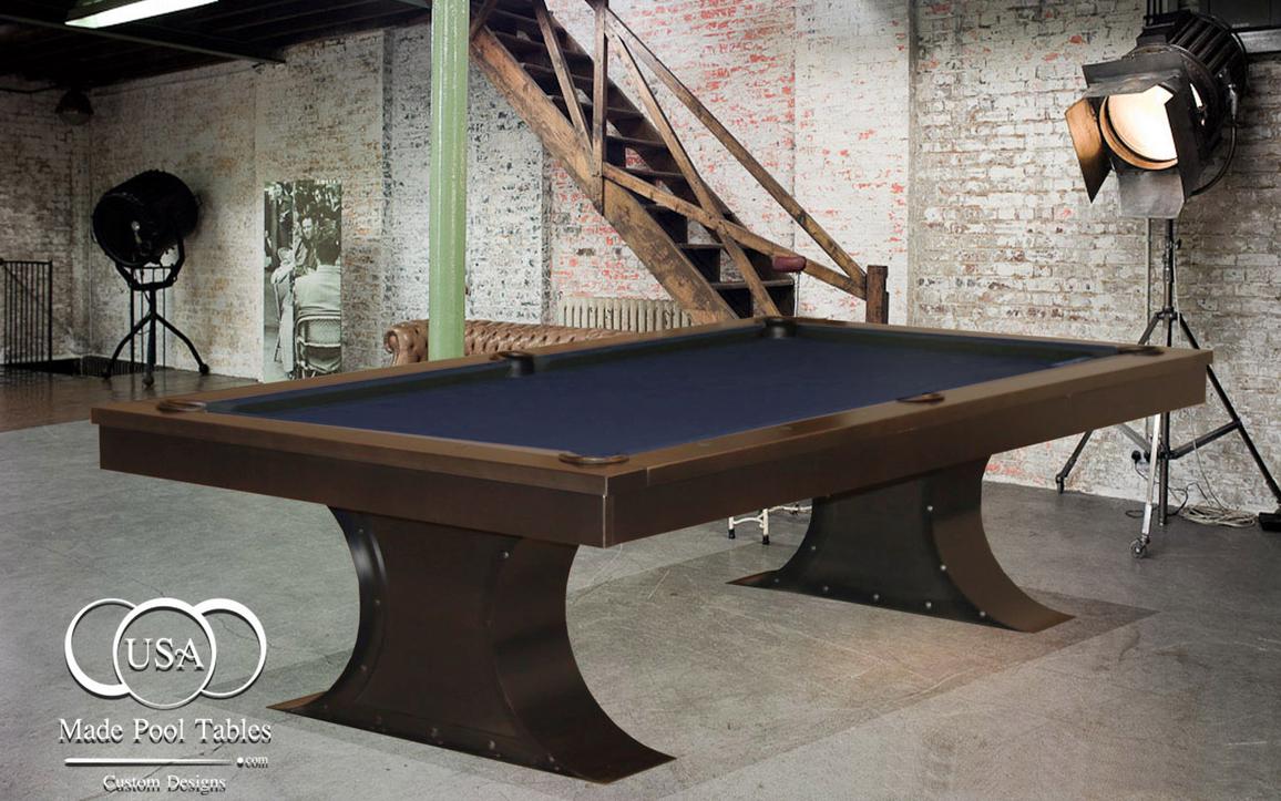 Brooklyn Industrial Pool Table Steel Pool Table Metal Pool Table Modern Pool Table