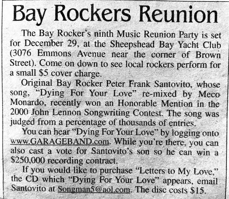 Bay Rocker's # 9 News Article