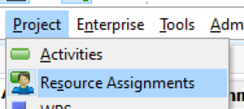 Use Primavera P6 project tab to assign resource assignments