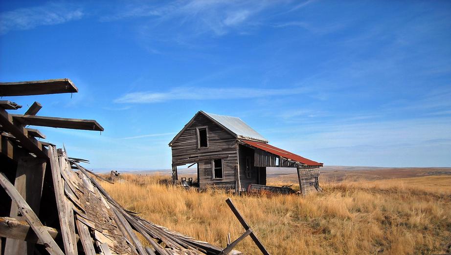 Old west ghost town building