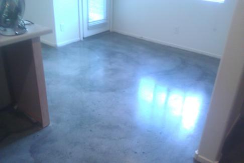light grey stained decorative polished concrete floor