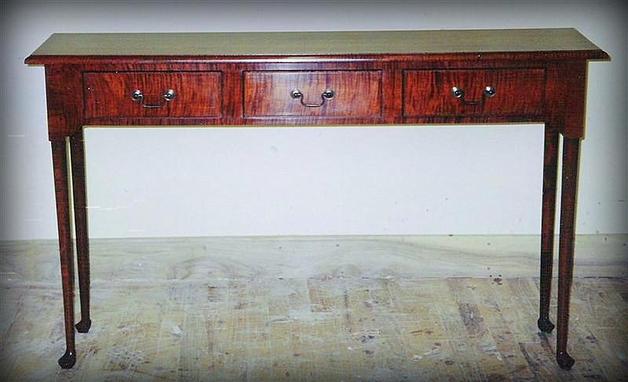 Three Drawer Hall Table with Country Queen Anne Leg