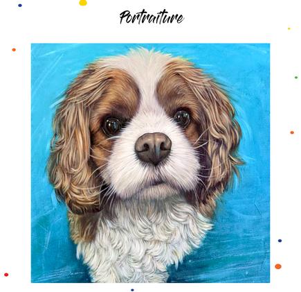 King Charles Cavalier oil painting