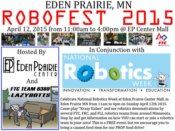 Eden Prairie RoboFest 2015 logo