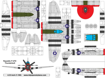 4D model template of Republic P-47D Thunderbolt