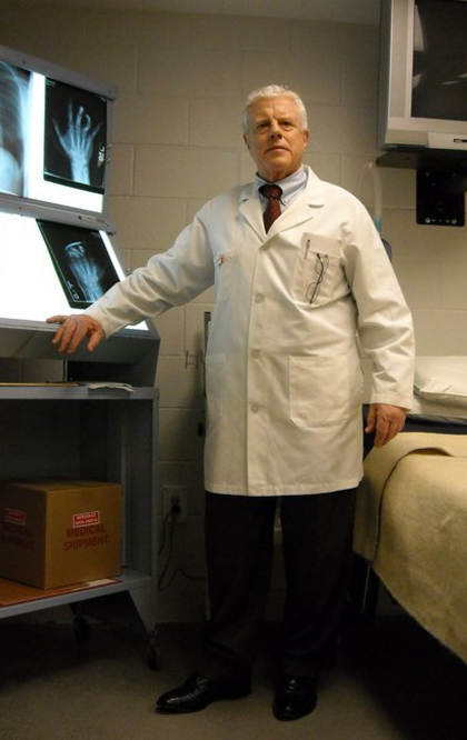 Dr. Jones as a General Practice Doctor in lab coat