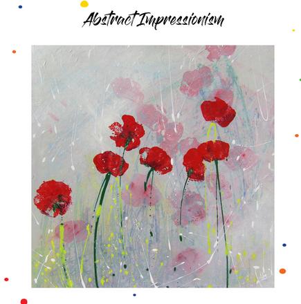 Red poppies acrylic painting