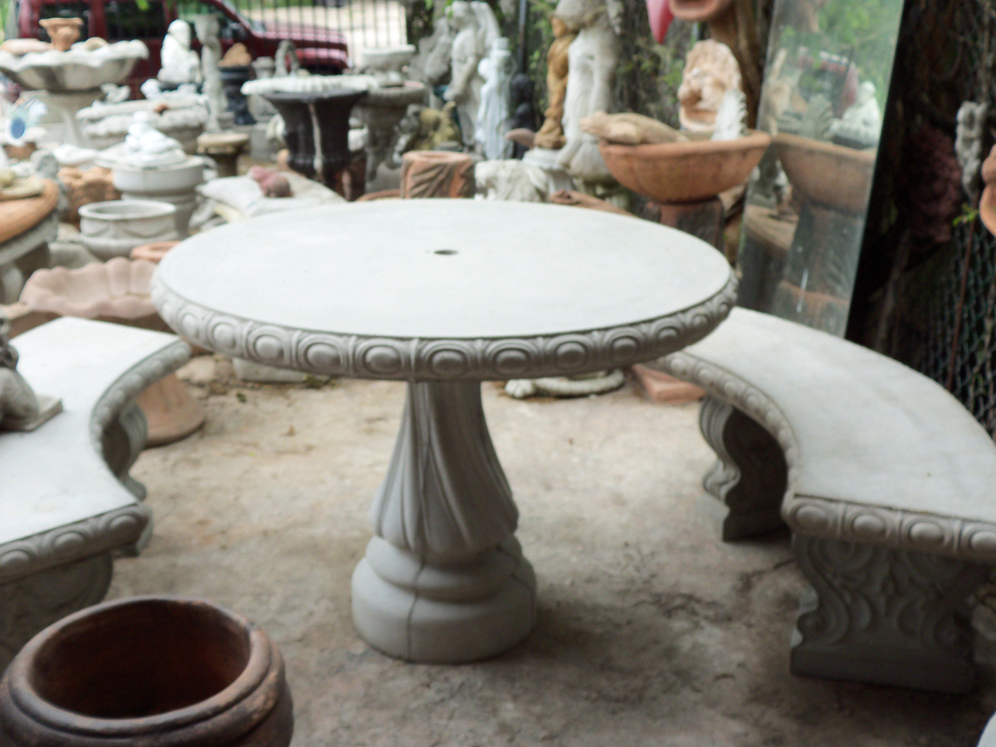 Concrete garden table and benches new arrivals