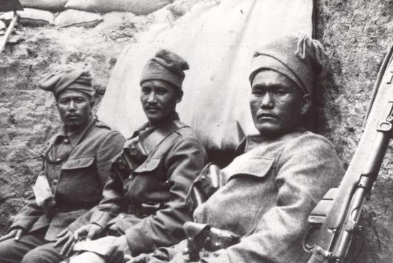 Soldiers from the 6th Gurkhas, one of the RGR’s antecedent regiments, during the Gallipoli Campaign (1915 to 1916)
