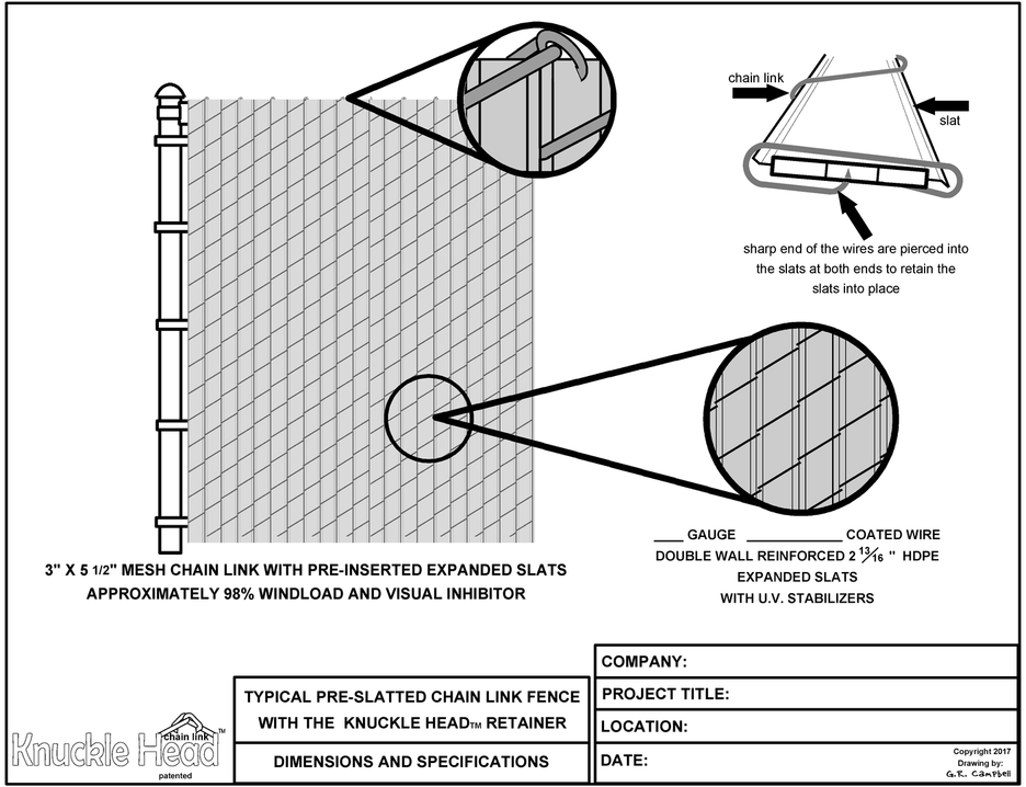 chain link fence,knuckle head, C & M Fence