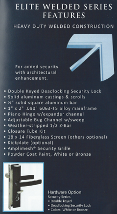 Elite Welded Series Features Information