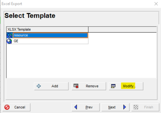 Select template and modify in Primavera P6