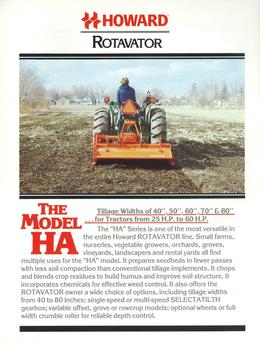 Howard Rotavator Model HA Brochure