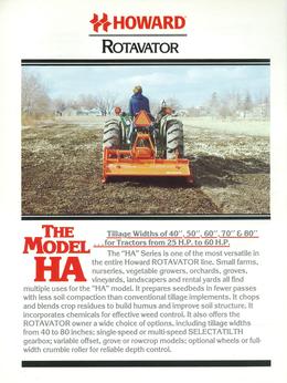 Howard Rotavator Model HA Brochure