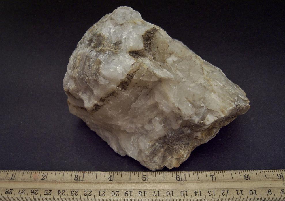 fluorescent Calcite, Todorokite - Medford quarry (Redland Genstar), Medford, near Westminster, Carroll County, Maryland, USA