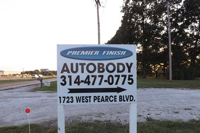 Sreet Sign at Premier Finish Autobody