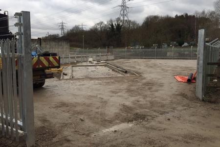 Shelford Fencing and caustic containment area