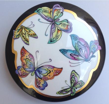 Original Design by Irene Graham Butterfly Chinese Style with raised enamel