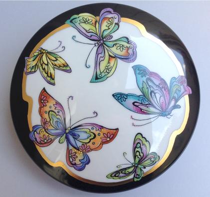 Original Design by Irene Graham Chinese Style Butterfly with raised enamel accessents
