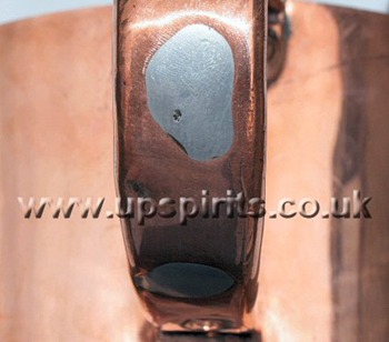 Copper rum measure-Round-Royal Navy-Handle solder infilled