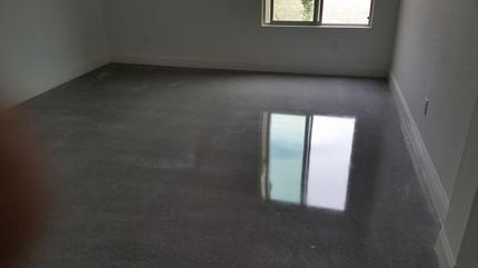 conrete flooring in bedroom