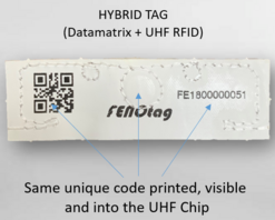 Fenotag Laundry Tag with EPC - Data Matrix and Human Readable Value