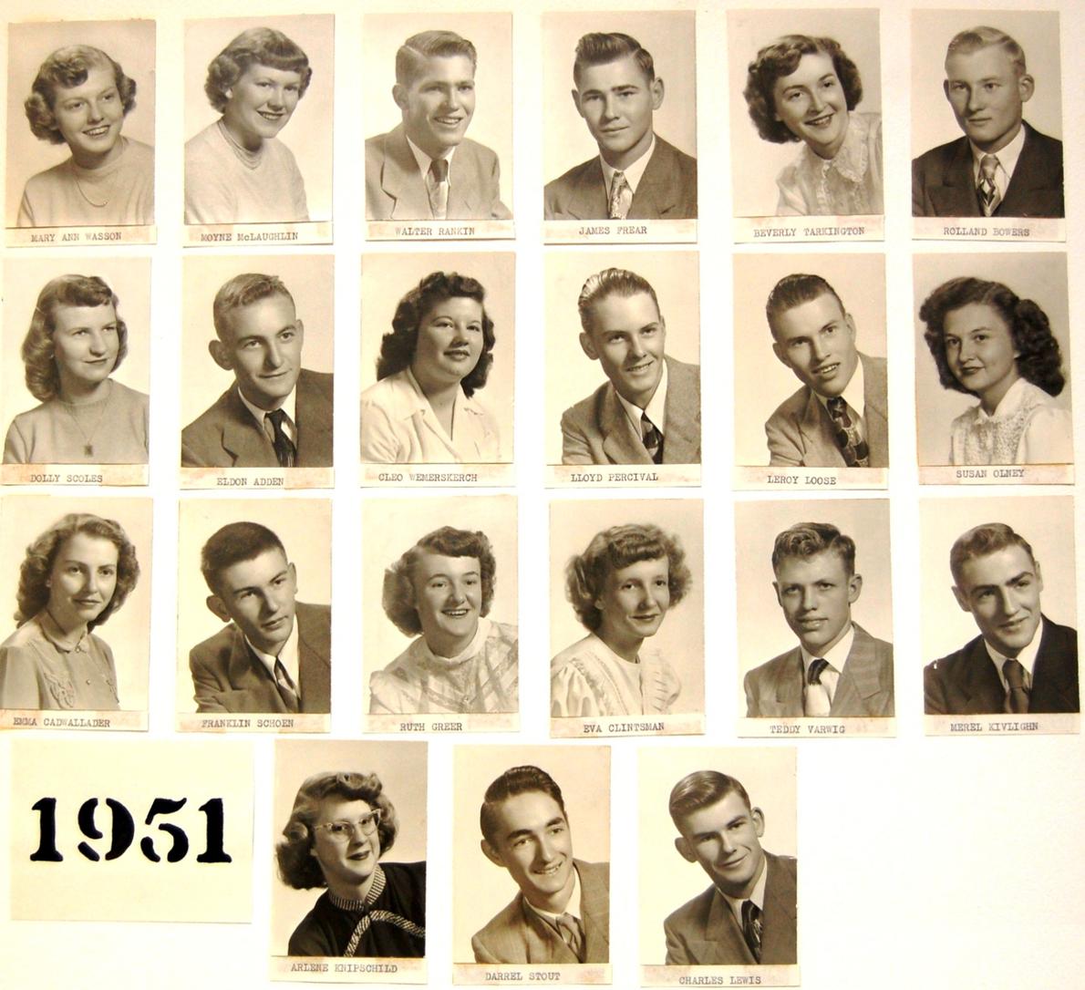 Oxford Nebraska High School Class Of 1951