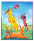 dogs playing ball, dogs chasing ball, Ian Turner Art, Nursery Decor