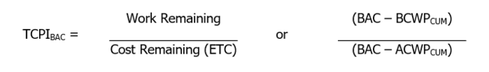 You can manage the TCPI BAC formula on your project