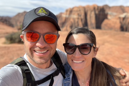 Hiking in Snow Canyon State Park Utah.